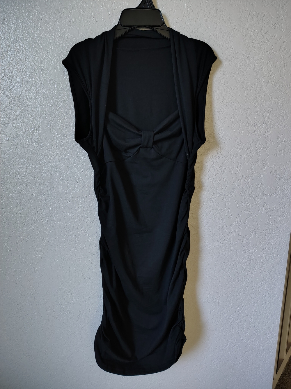 Black Sleeveless Bow-Front Tunic Dress